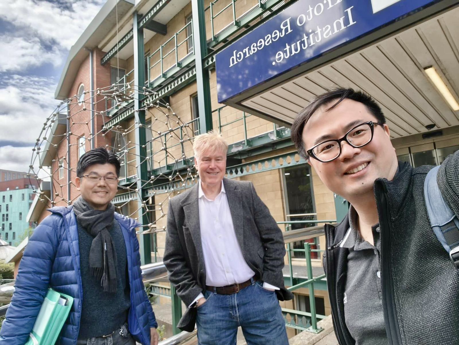 Dr. Shuhei Miyashita, Tim Harper and Dr. Kangsheng Bretherton-Liu at the University of Sheffield